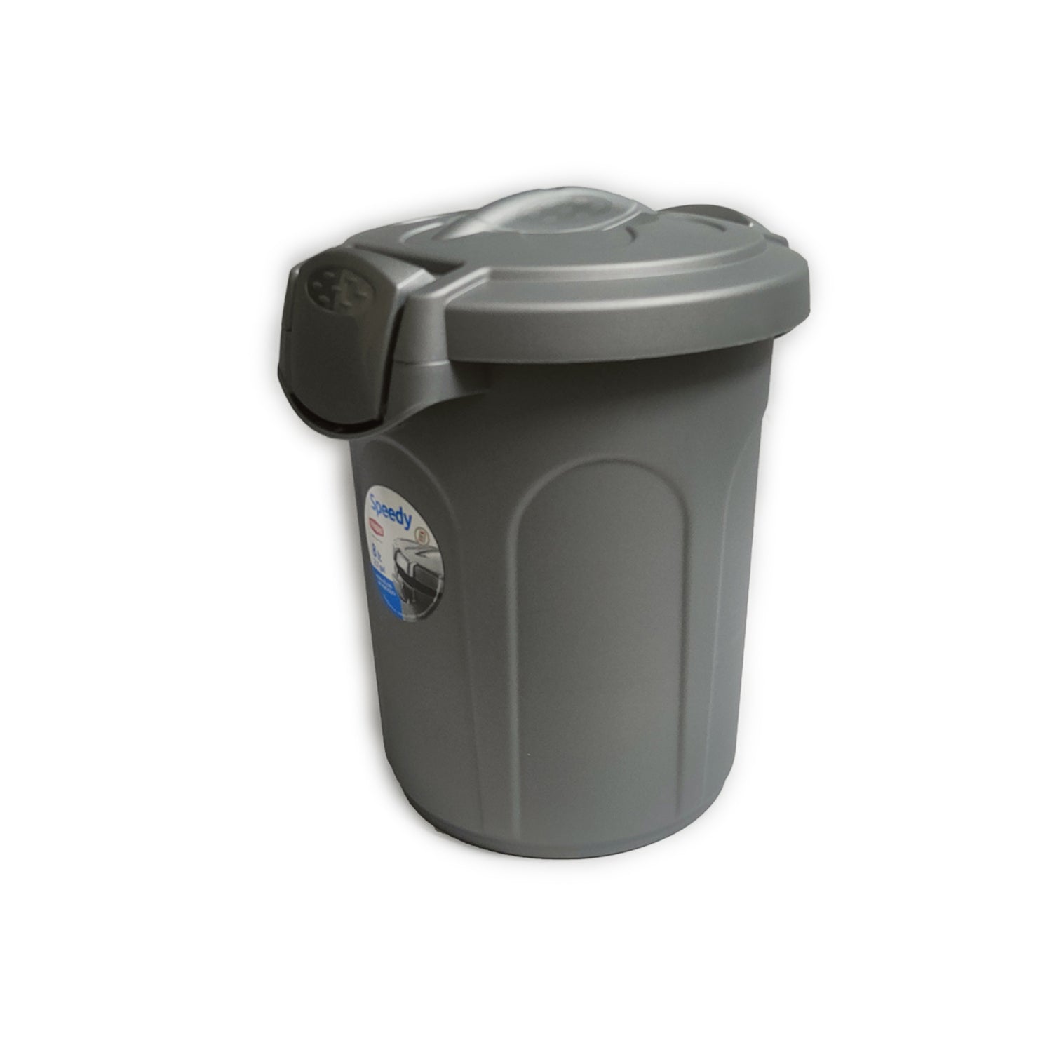 BIDONE SPAZ. GRIGIO C/GANCI lt 8