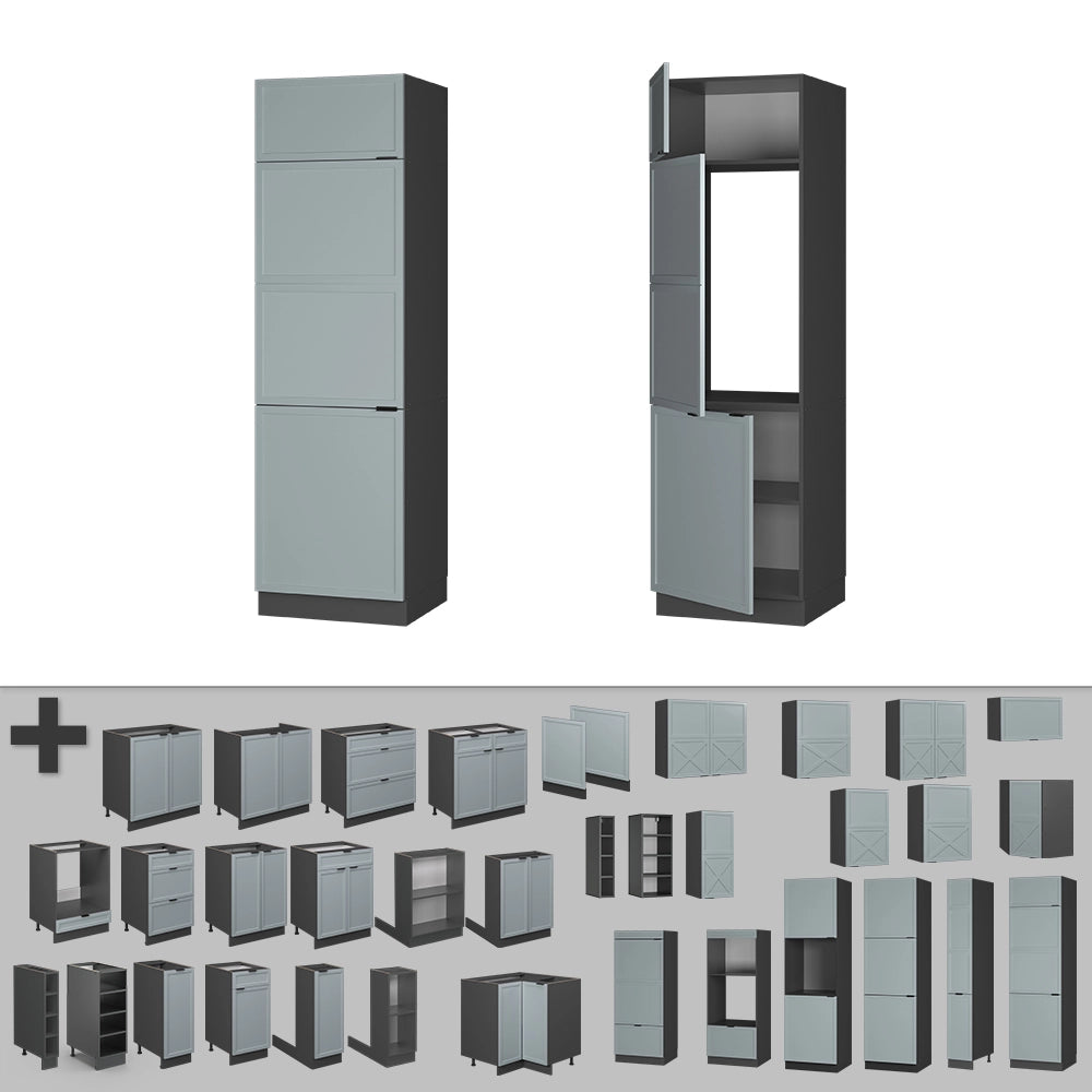 Vicco Armadio frigorifero Blu-grigio chiaro 60 cm