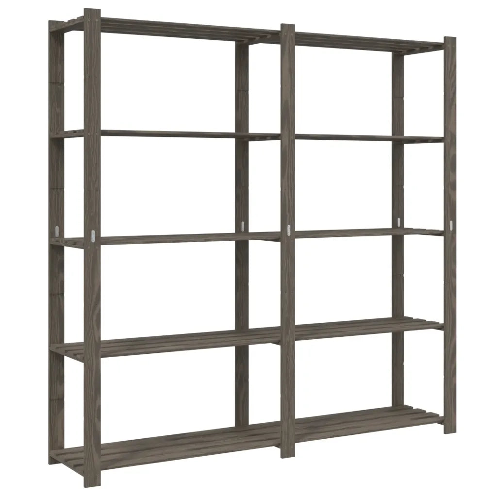 Scaffale a 5 Livelli Grigio 170x38x170 cm in Legno di Pino CFW9025410