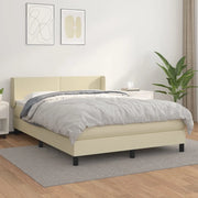 vidaXL Giroletto a Molle con Materasso Crema 140x190 cm in Similpelle