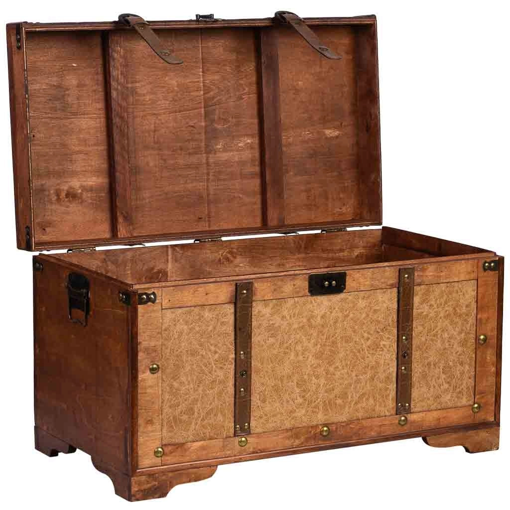 Baule legno marrone 65x36x38h cm