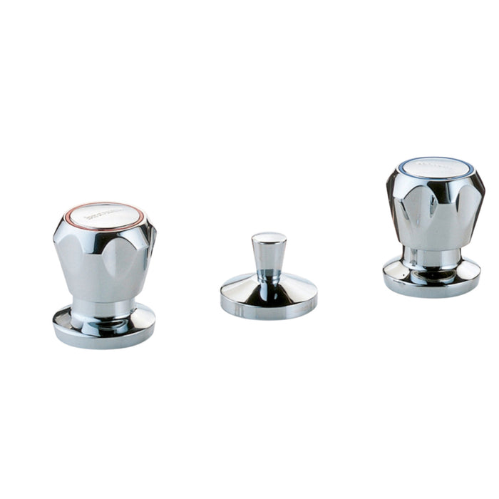 Rubinetto batteria completa bidet 3 fori con piletta