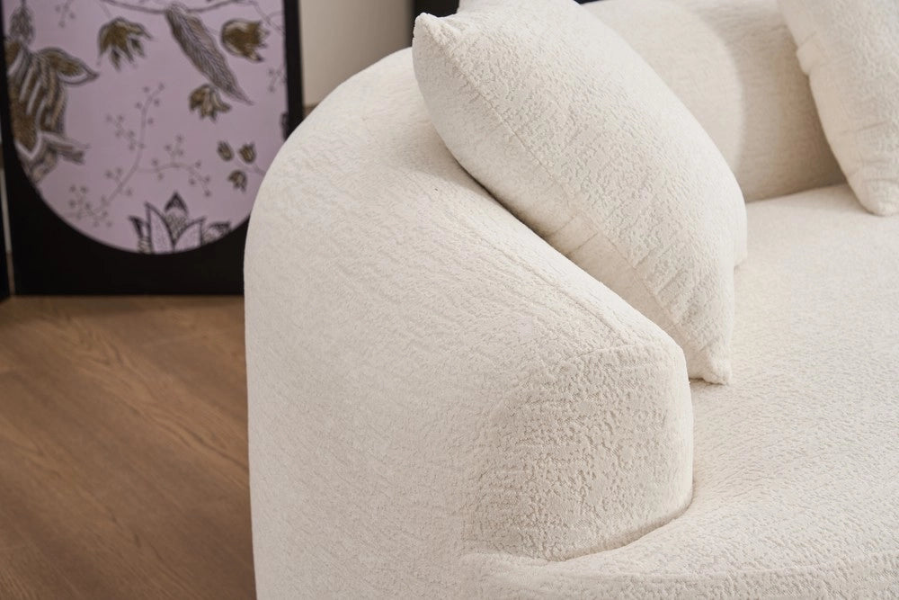 Divano 4 posti ¨C Minimal ¨C Tessuto chenille grigio tortora, 260x160x85cm