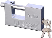 Chiusura a sicurezza con alto livello di sicurezza - Chiusura per esterno - Chiusura per bicicletta - Chiusura con chiave - Chiusura - Misura 90x55 mm in acciaio inox