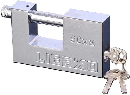 Chiusura a sicurezza con alto livello di sicurezza - Chiusura per esterno - Chiusura per bicicletta - Chiusura con chiave - Chiusura - Misura 90x55 mm in acciaio inox