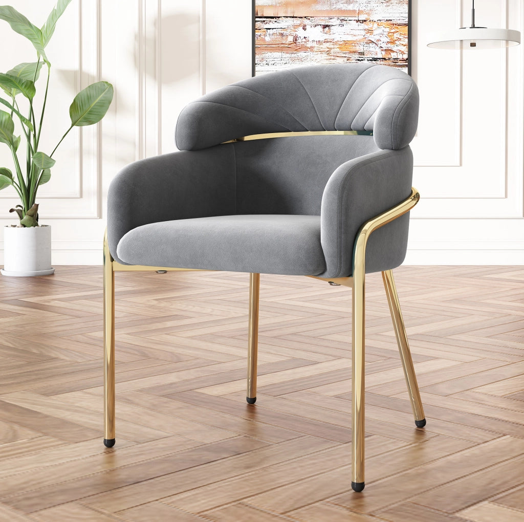 Sedia da pranzo 59.69x59.69x55.88 cm con comfort ed ergonomia in velluto grigio