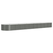 Fioriere | Cassetta per fiori | Letto Giardino Acciaio Zincato 440x80x36 cm Grigio