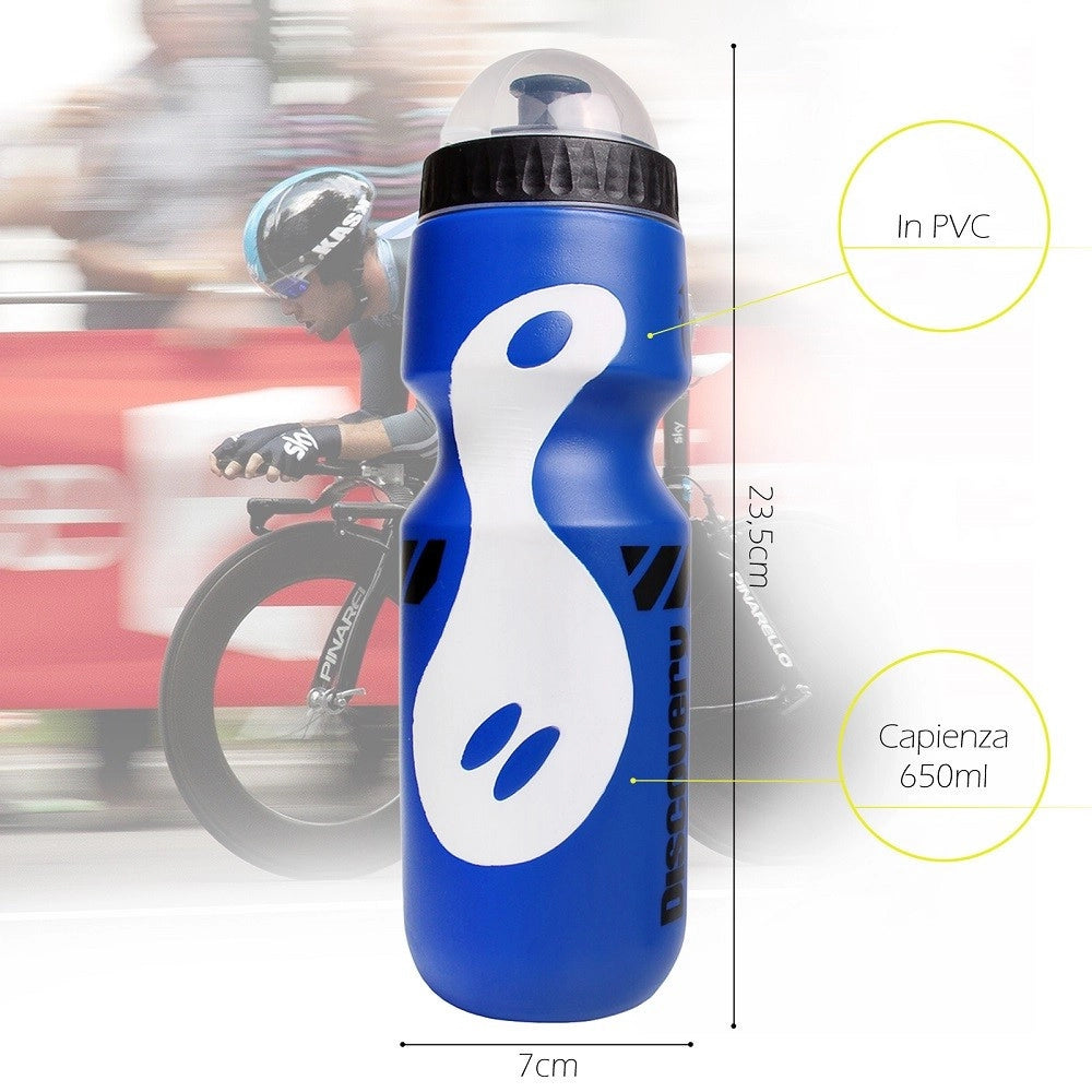 Trade Shop - Borraccia In Pvc Con Beccuccio Retraibile Tappo Anti Polvere Da 650 Ml Xc-2664 -