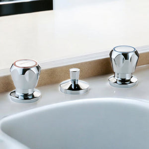 Rubinetto batteria completa bidet 3 fori con piletta