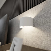 Applique Moderna 1 Luce Floki Fascia In Acciaio Bianco