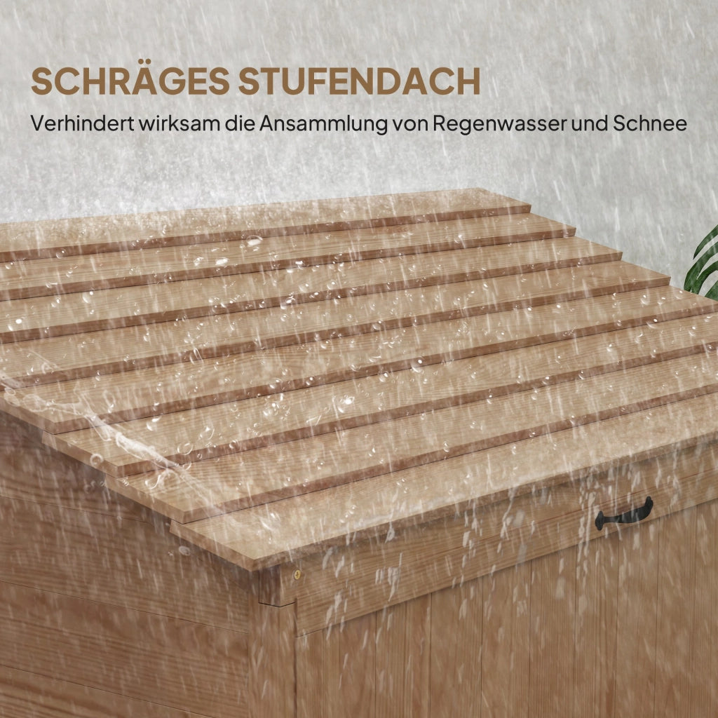 Armadio da giardino con tavolo pieghevole ¨C zephmum ¨C legno di abete marrone 110x54x136 cm