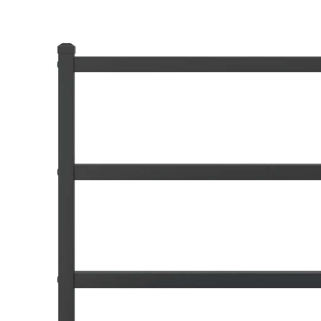 Letto singolo | Letto per adulti | Giroletto con Testiera in Metallo Nero 90x200 cm