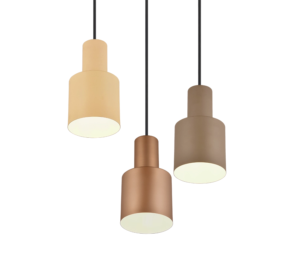 Lampada a sospensione 3 diffusori, metallo, multicolor, 37x150 cm, Agudo