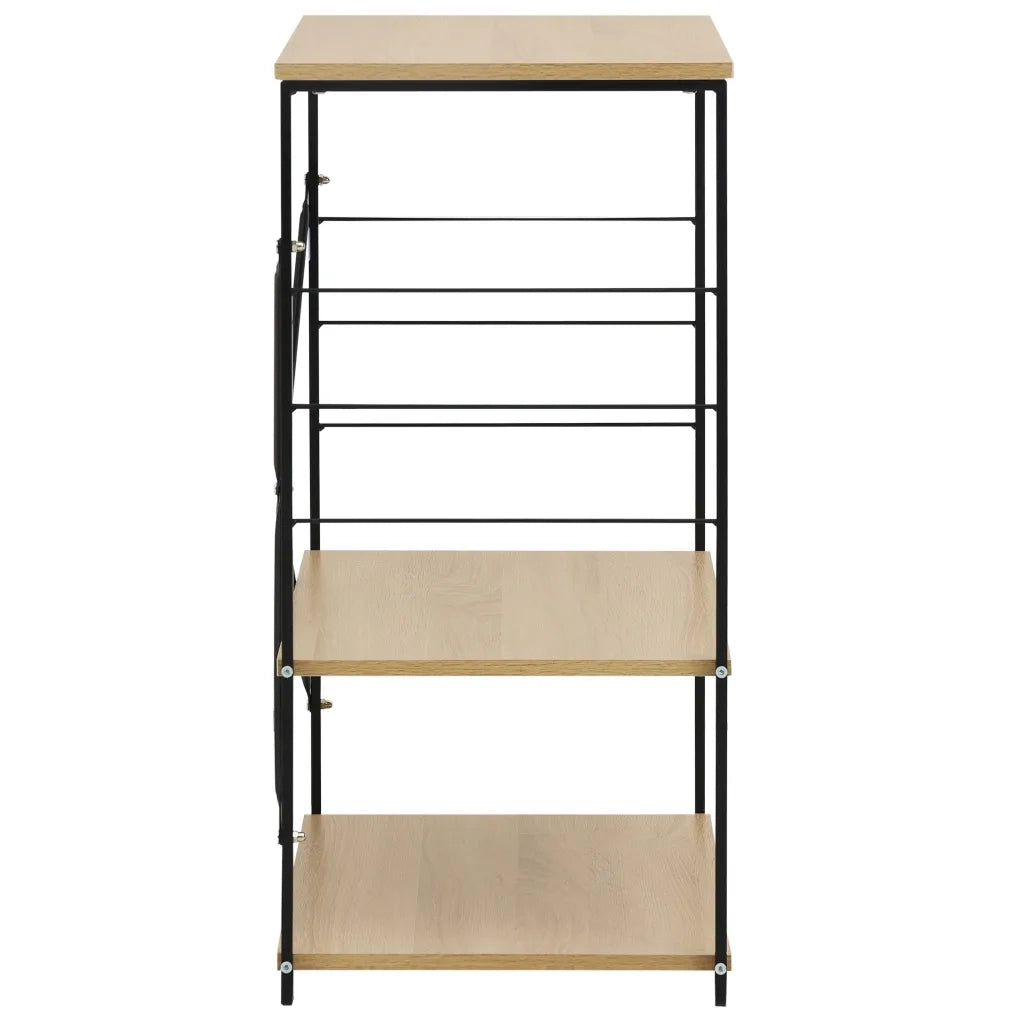 Mobile Microonde Nero e Rovere 60x39,6x79,5cm Legno Multistrato 288235