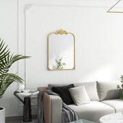 Specchio da parete 60 x 87 cm in stile barocco con cornice in metallo dorato