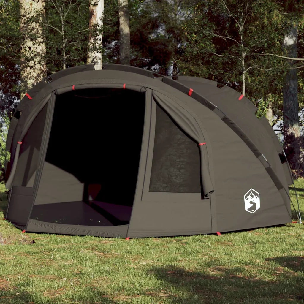 Tenda da Pesca per 4 Persone-Tenda da campeggio Marrone Impermeabile 554659
