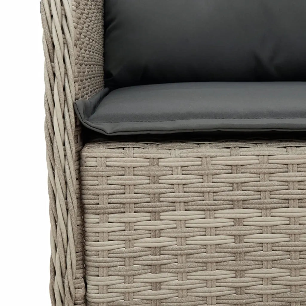 Set Pranzo da Giardino 5pz con Cuscini Grigio Chiaro Polyrattan 3211991
