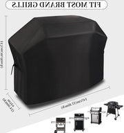 Copertura per barbecue impermeabile grande 147x61x117 CM - tessuto 420D Oxford - copertura per barbecue outdoor con cinturino ad aggancio velcro - resistente al vento e UV - resistente alle abrasioni - nero