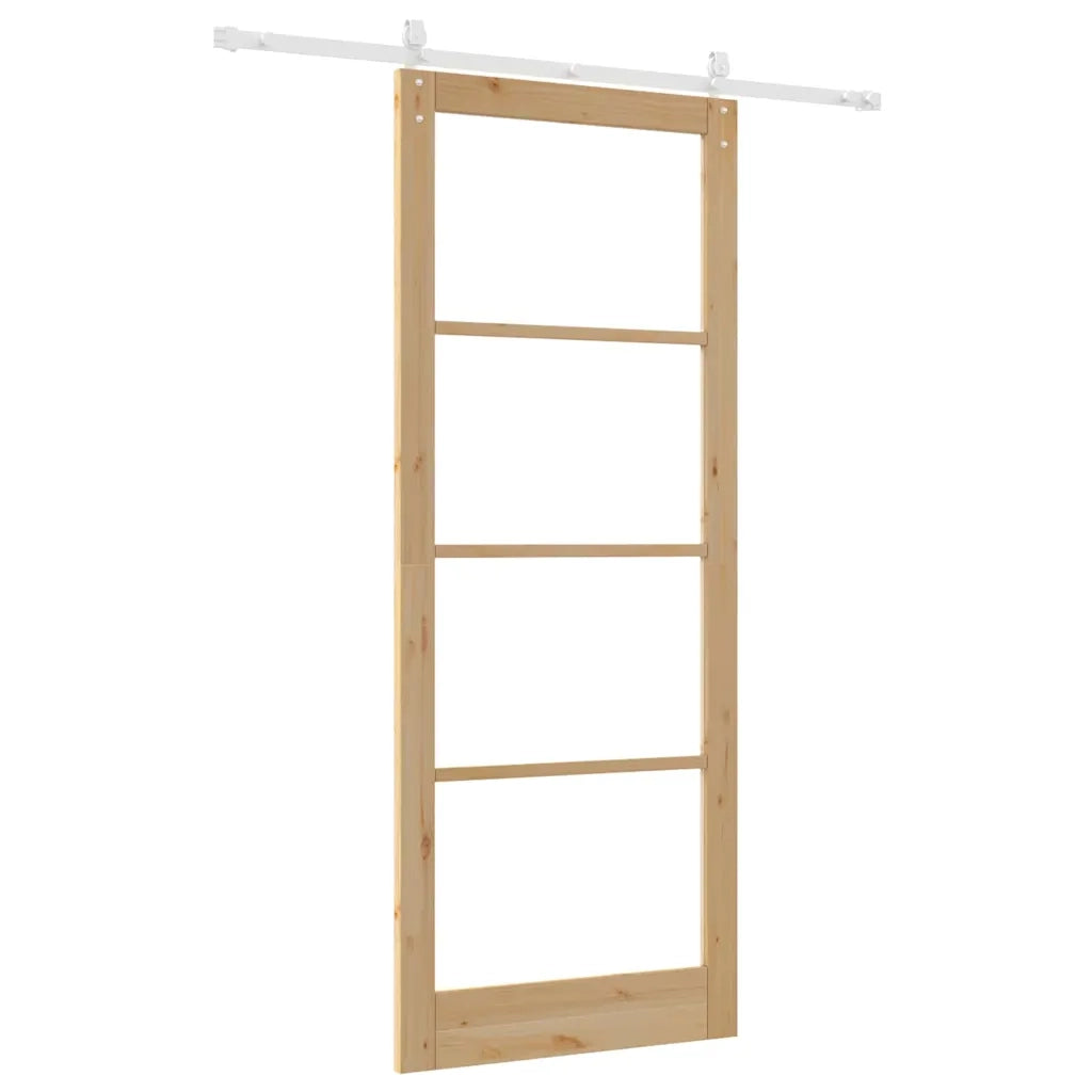 Porta Scorrevole Marrone 93 x 232 cm Legno e metallo 3332375