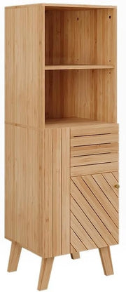 Mobiletto midi Lucie, Bambù, 40 x 124 cm, adatto per la conservazione salvaspazio di accessori da bagno