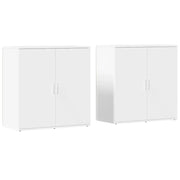 Credenze 2 pz | Madia | Buffet da pranzo | Armadio da pranzo Bianche 79x38x80 cm in Legno Multistrato