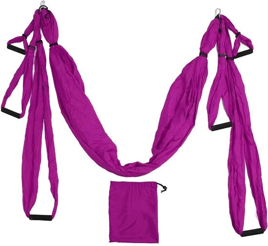 Matita Yoga Aerea - Kit di Partenza per Tutti i Livelli - Manuale di Utilizzo - Tasca di Ripiegamento - Grappe di Sospensione - Esperienza di Yoga Antigravità