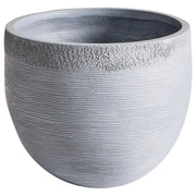 Vaso tondo in fibra di argilla e pietra grigia 38 x 38 x 30 cm interni esterni giardino terrazza