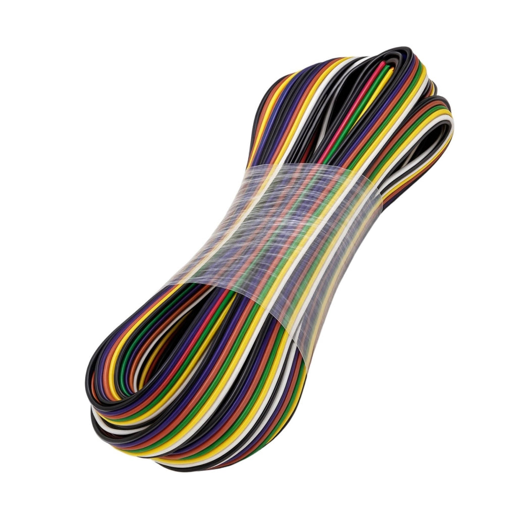 10 Metri Cavo Elettrico Piattina Esa Polare 6X0,25 mmq Per Striscia Led RGBWW RGB+CCT