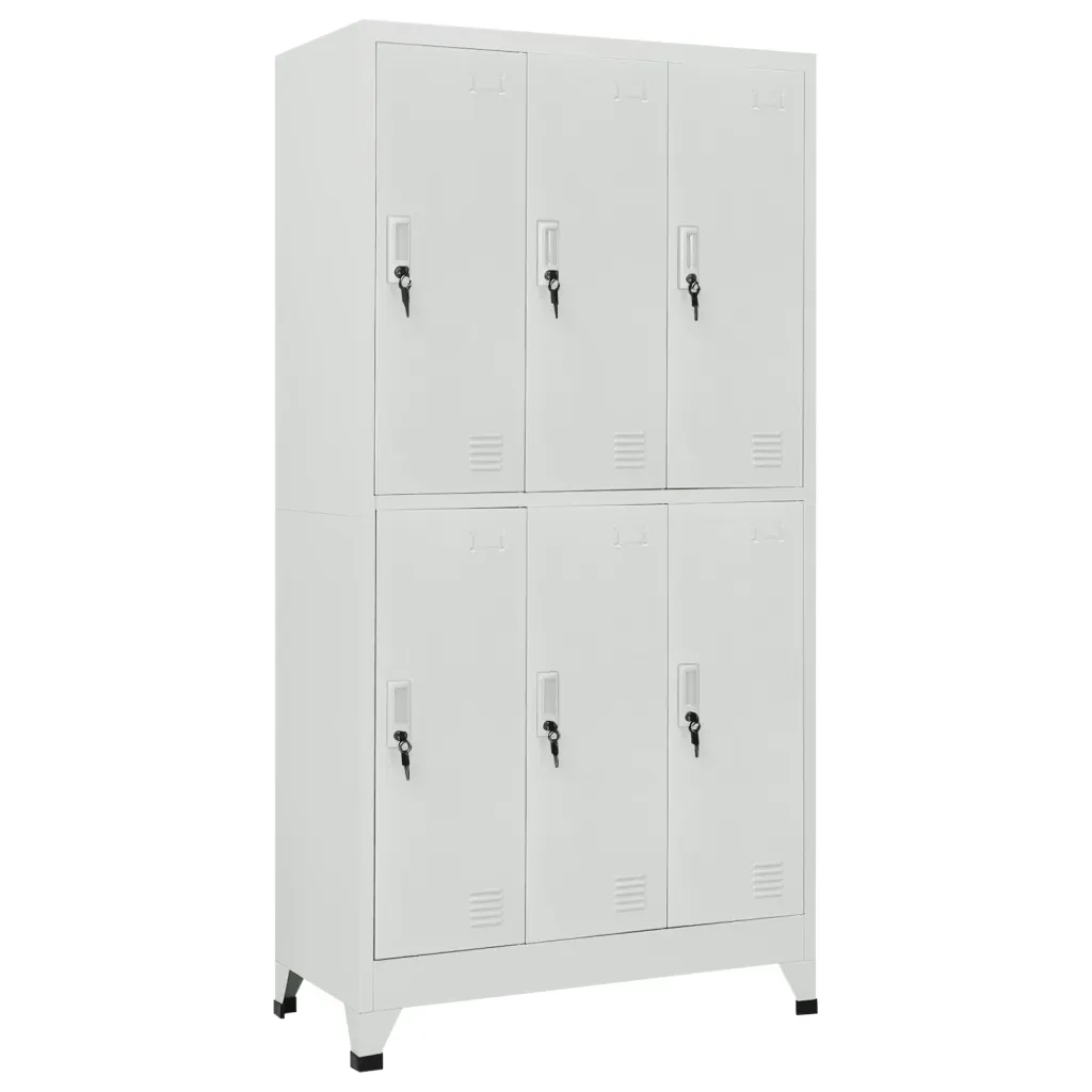 Armadietto a Chiave con 6 Scomparti in Acciaio 90x45x180 cm  cod mxl 53406