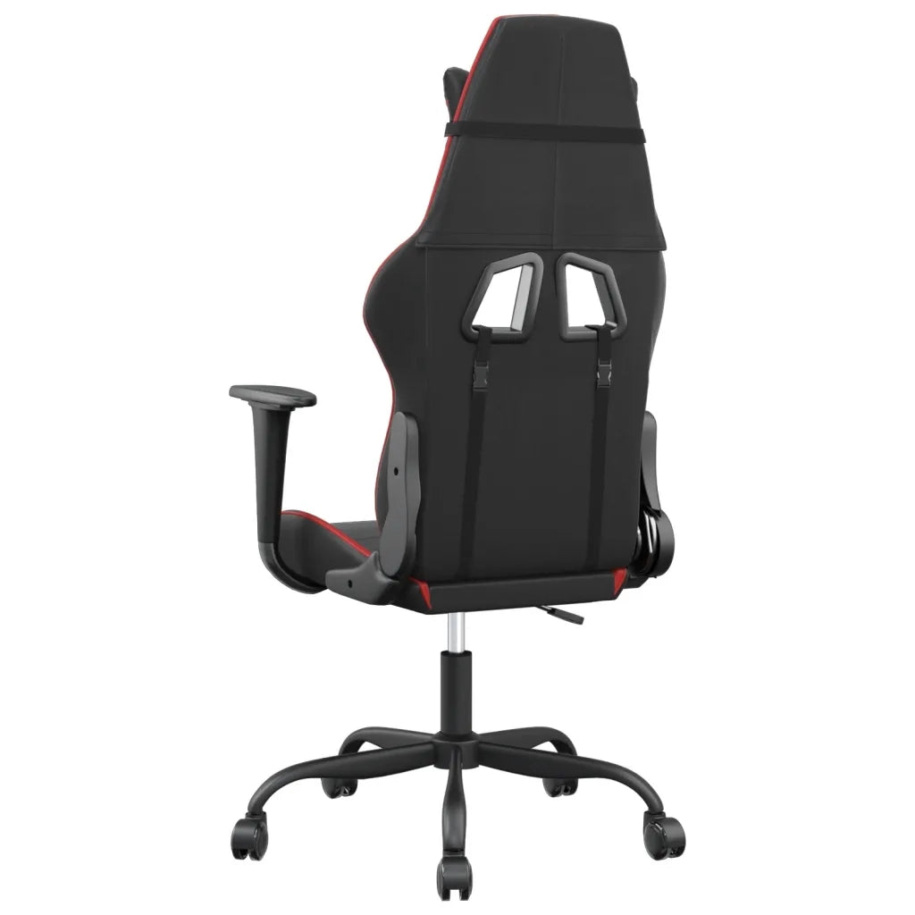 Sedia da Gaming | Sedia da e-sports Massaggiante Rosso e Nero in Similpelle