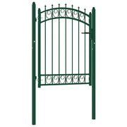 Cancello per recinzione Emmen con punte in acciaio 103x109,5 cm verde 146374