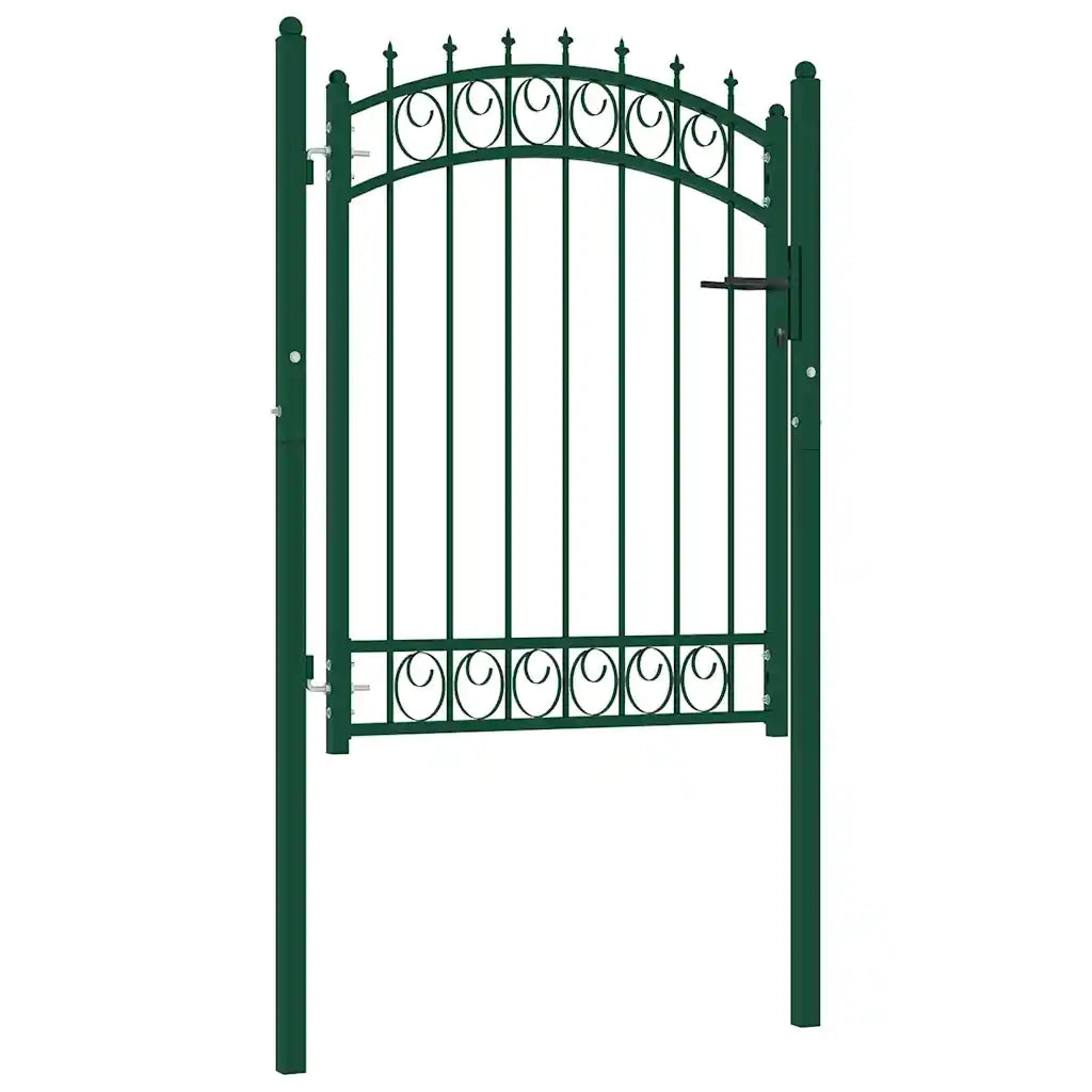 Cancello per recinzione Emmen con punte in acciaio 103x109,5 cm verde 146374