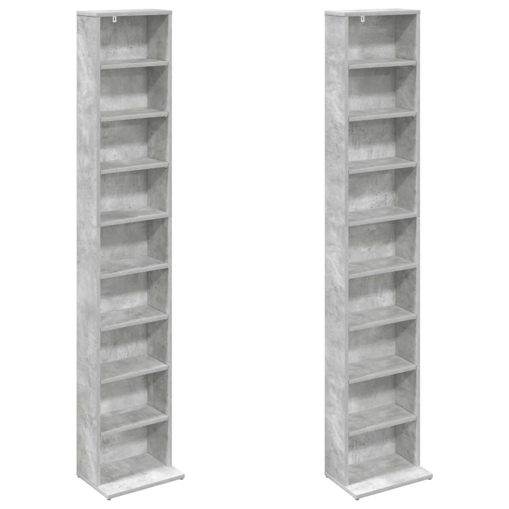 Mobile per CD 2 pz Grigio Cemento 33 x 23,5 x 175 cm 8012649