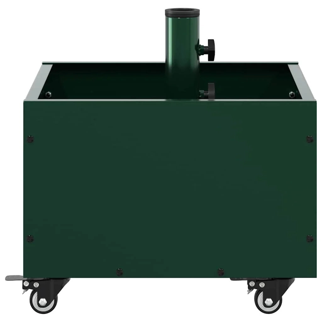 Base per ombrellone da esterno moderna con ruote 45 x 45 x 45 cm design minimalista in acciaio verde 02_0058944