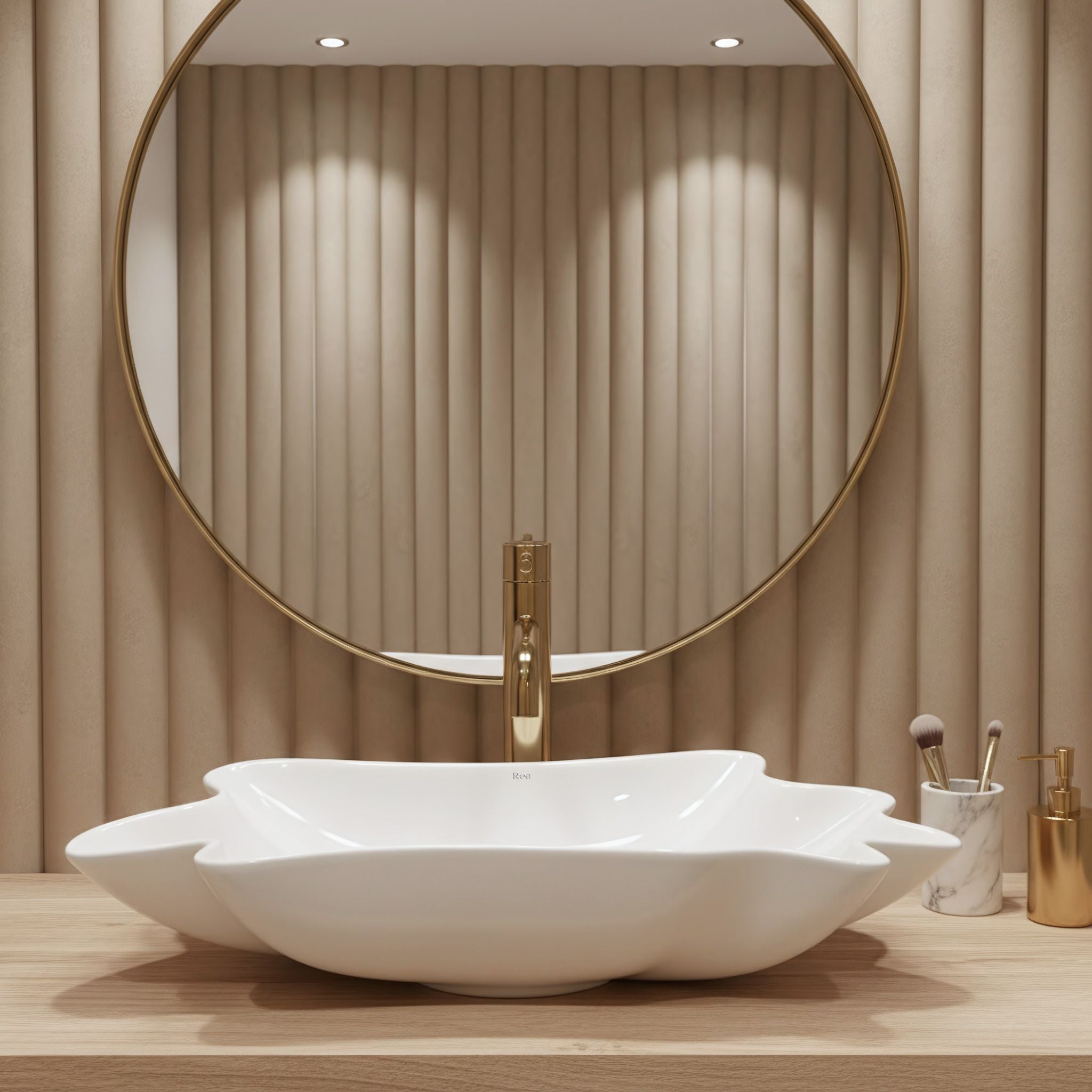 Lavabo Da Appoggio Rea Infinity + Tappo Click-clack