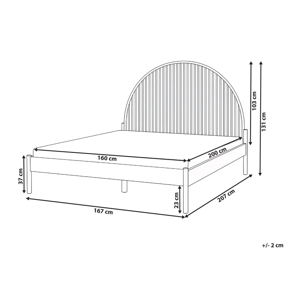 Letto in legno di pino marrone chiaro con rete da 160 x 200 cm finitura naturale stile scandinavo