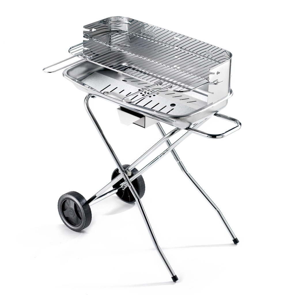 Barbecue a Carbone 60-40/rc pro Ompagrill Griglia 60x36 cm Struttura con Ruote in Acciaio Inox