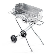 Barbecue a Carbone 60-40/rc pro Ompagrill Griglia 60x36 cm Struttura con Ruote in Acciaio Inox