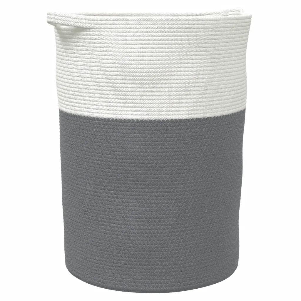 Cestino Portaoggetti Grigio e Bianco ?49x65 cm in Cotone CFW9150962