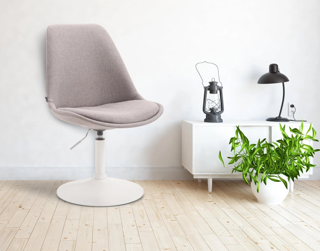 Sedia da pranzo MAVERICK in tessuto grigio,bianco