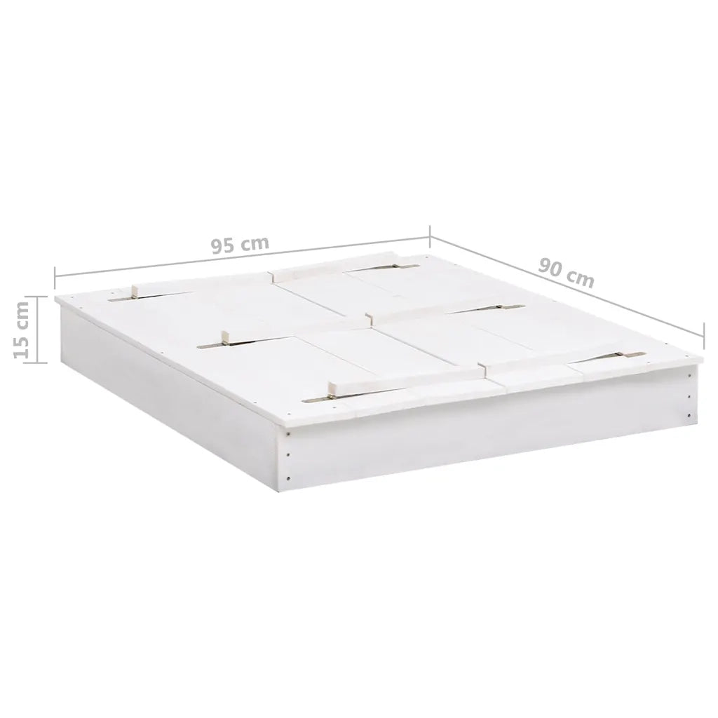 Sabbiera in Legno di Abete Bianca 95x90x15 cm 313889