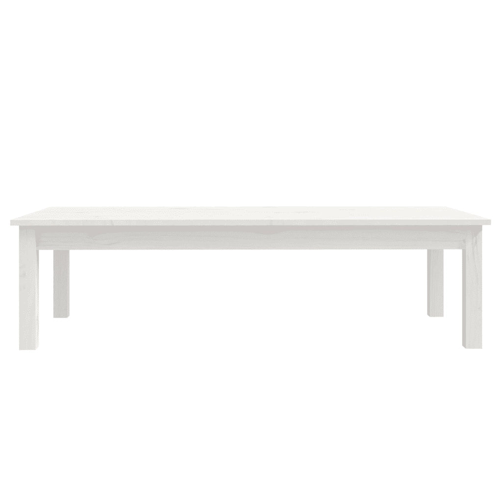 Tavolino da Salotto Bianco 110x50x30 cm Legno Massello di Pino cod mxl 17296