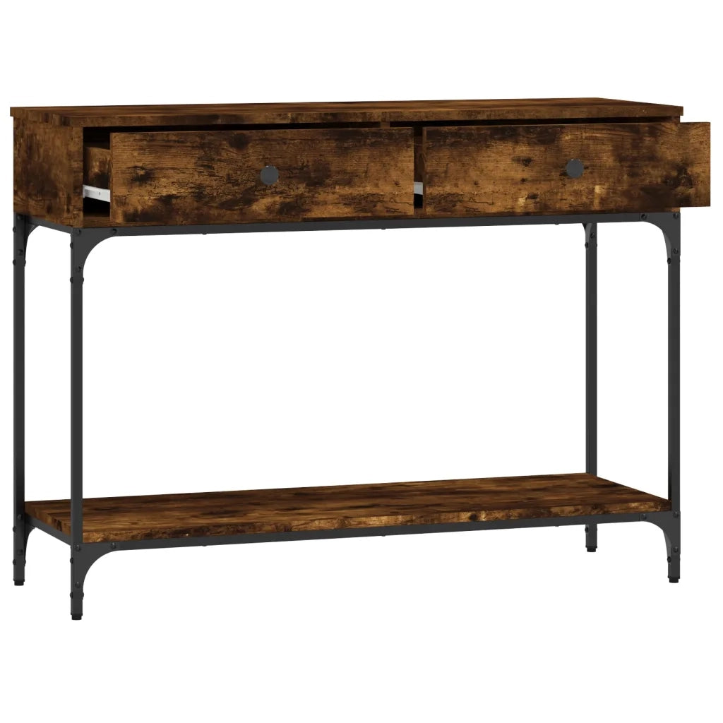 Tavolino Consolle | Tavolo d'Ingresso Rovere Fumo 100x34,5x75cm Legno Multistrato