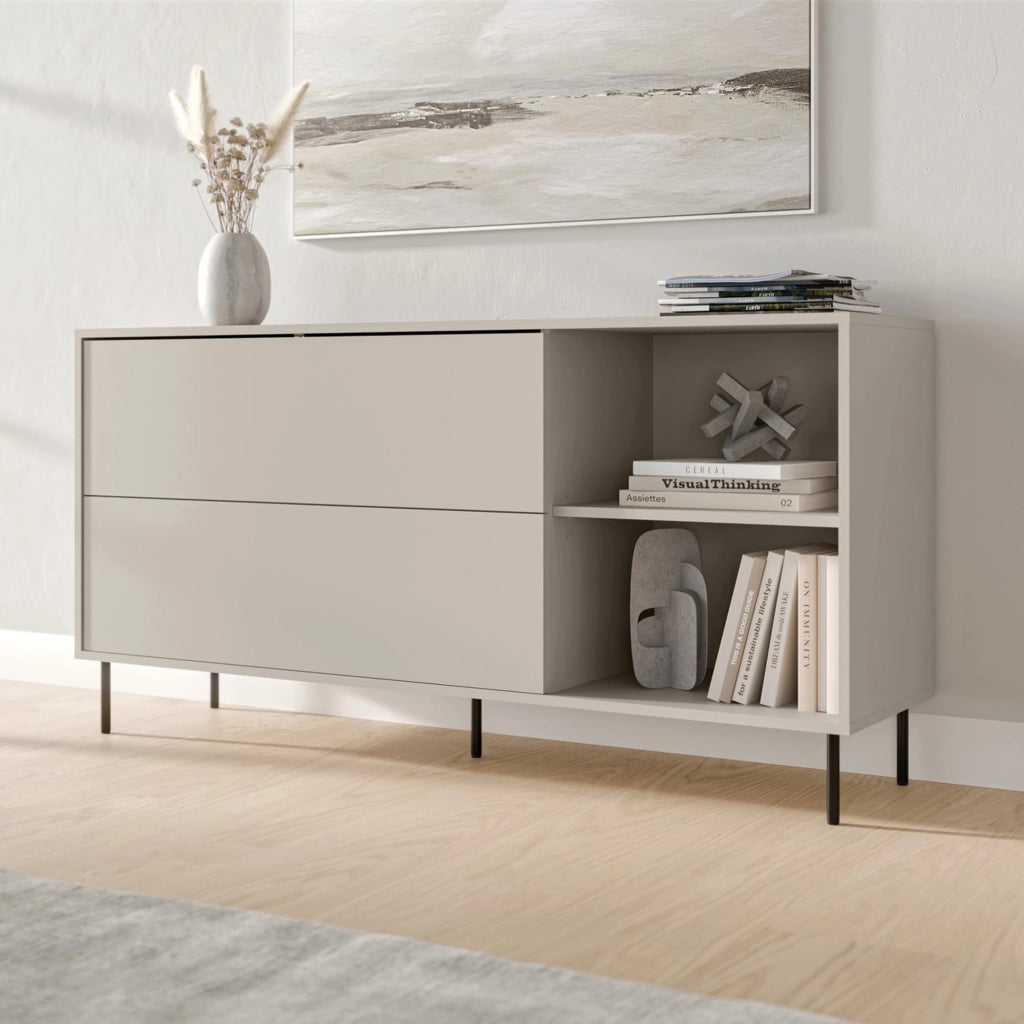 Madia Cogoleto, Credenza 2 Ripiani, 150x39x75h cm Beige