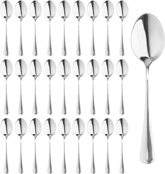 Set di 50 Cucchiai in Acciaio Inossidabile da 17 cm - Cucchiai per Dessert in Ottimo Stato per Casa, Cucina e Ristorante, Perfetti per Caffè e Tè