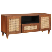 Mobile porta TV rettangolare moderno con ripiano portaoggetti 105 x 33,5 x 46 cm in legno di mango marrone 02_0057900