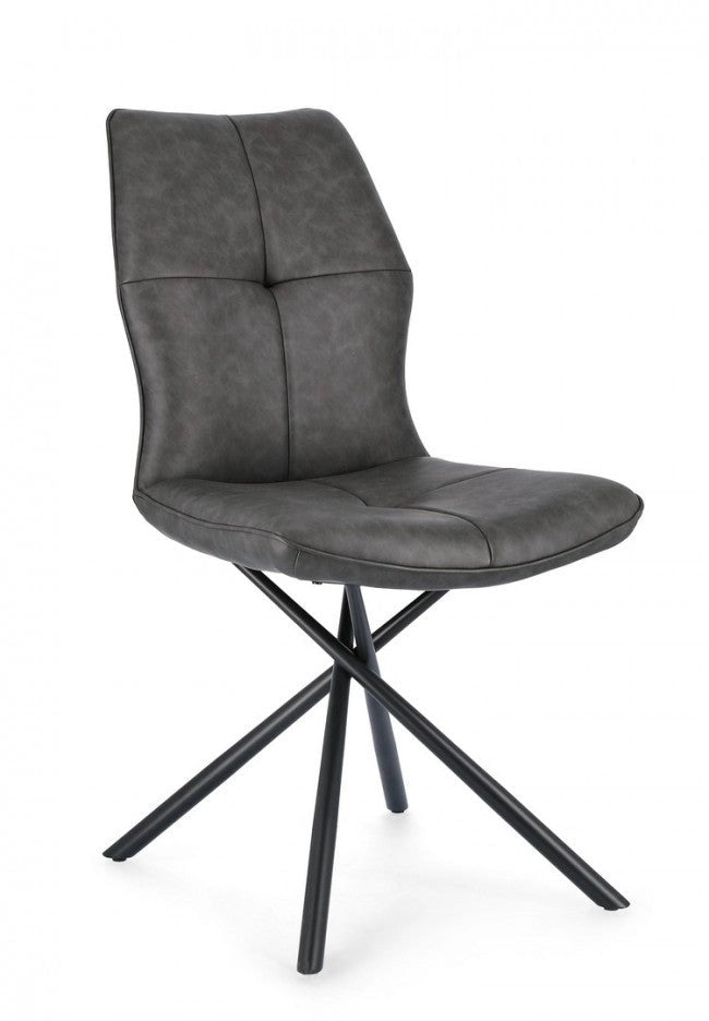 Set 2 Sedie 50x66x94h cm Kepler Pu Antracite