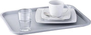 Piatto da tavola per fast food, resistente e lavabile in forno a microonde, 35 x 27 cm, altezza 2 cm, colore grigio