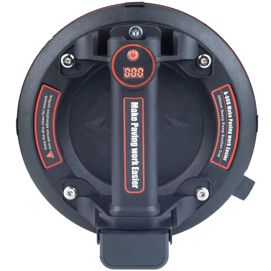 Ventosa a Batteria per Piastrelle con Display Digitale – Portata 200 kg, Ø 200 mm | ABS + Gomma, 3,6 V, 1500 mAh