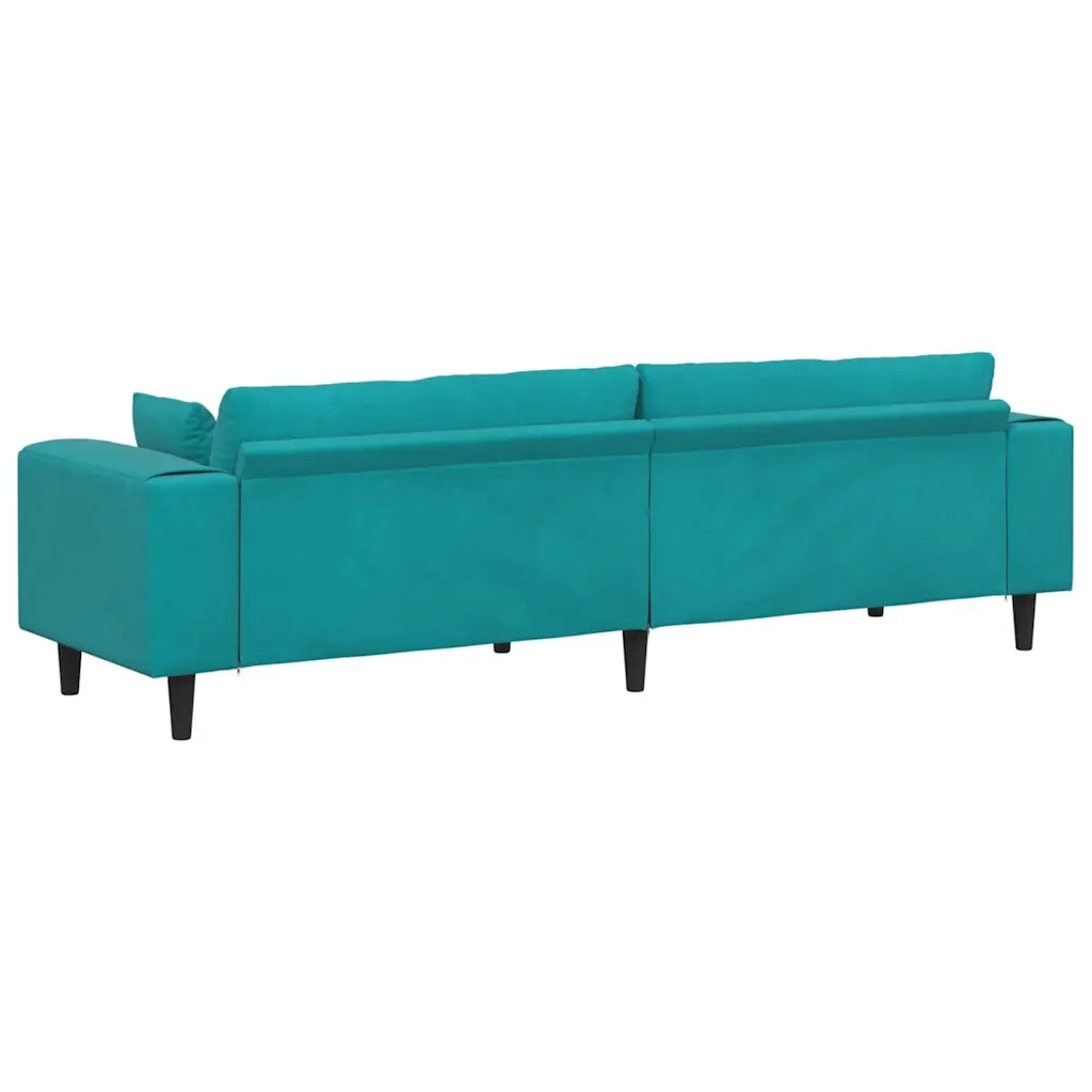 vidaXL Divano in Velluto con cuscino Turchese 208 cm Velluto